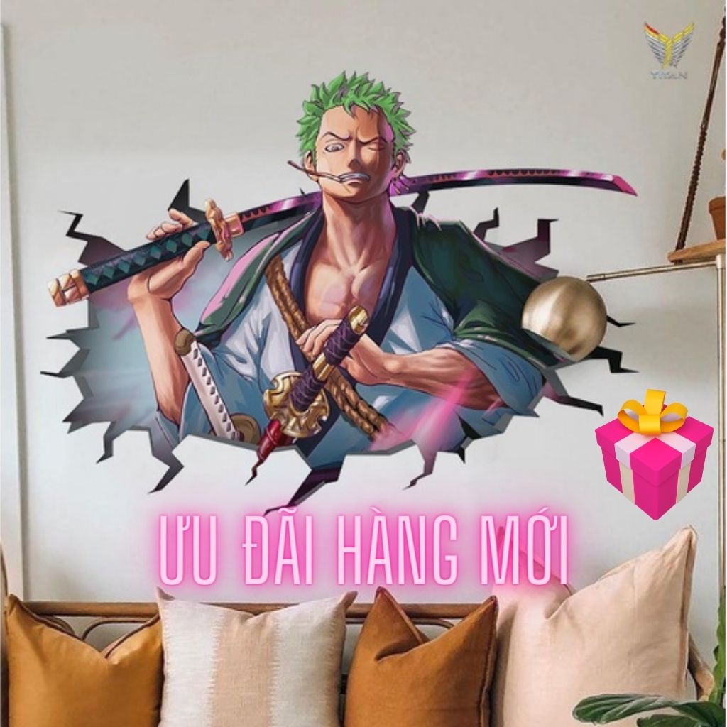 Tranh dán tường chủ đề Anime 3D, tranh decor trang trí nhà cửa siêu bền đẹp, dán các bề mặt, nhiều loại kích thước