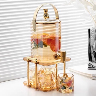 Bộ bình nước thủy tinh 4 cốc kèm giá đỡ sang trọng thể tích 3L - VS345