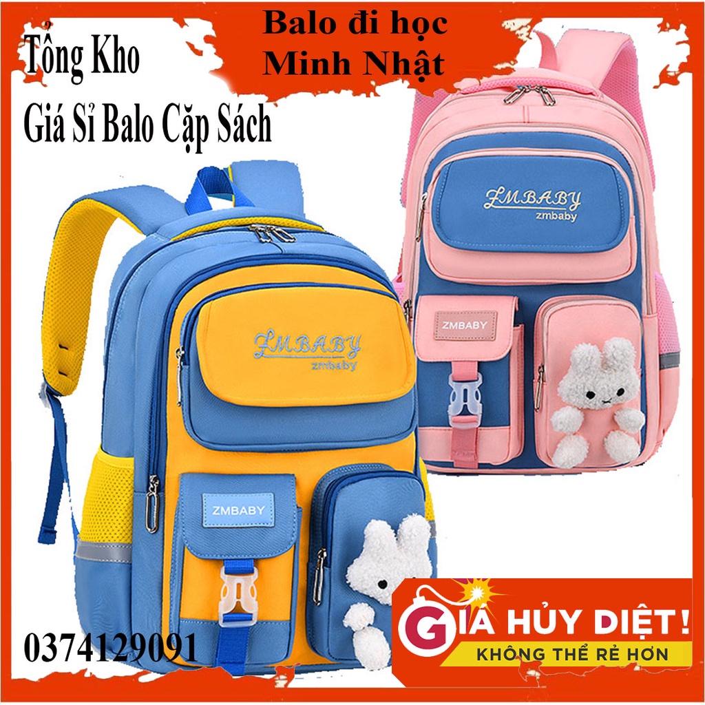 Balo đi học cho học sinh cấp 1, cấp 2, 3 sinh viên chất liệu Chống Thấm nuosc, chống gù lưng cho Nam Nữ đi học, đi chơi