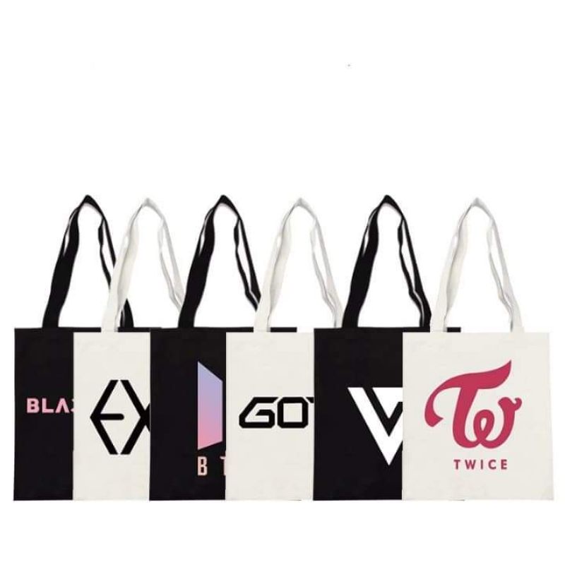 Túi Tote, Túi Vải Canvas B T S, E X O, G O T 7, S E V E N T E E N, N C T, B L A CK P I N K, B I G B A N G