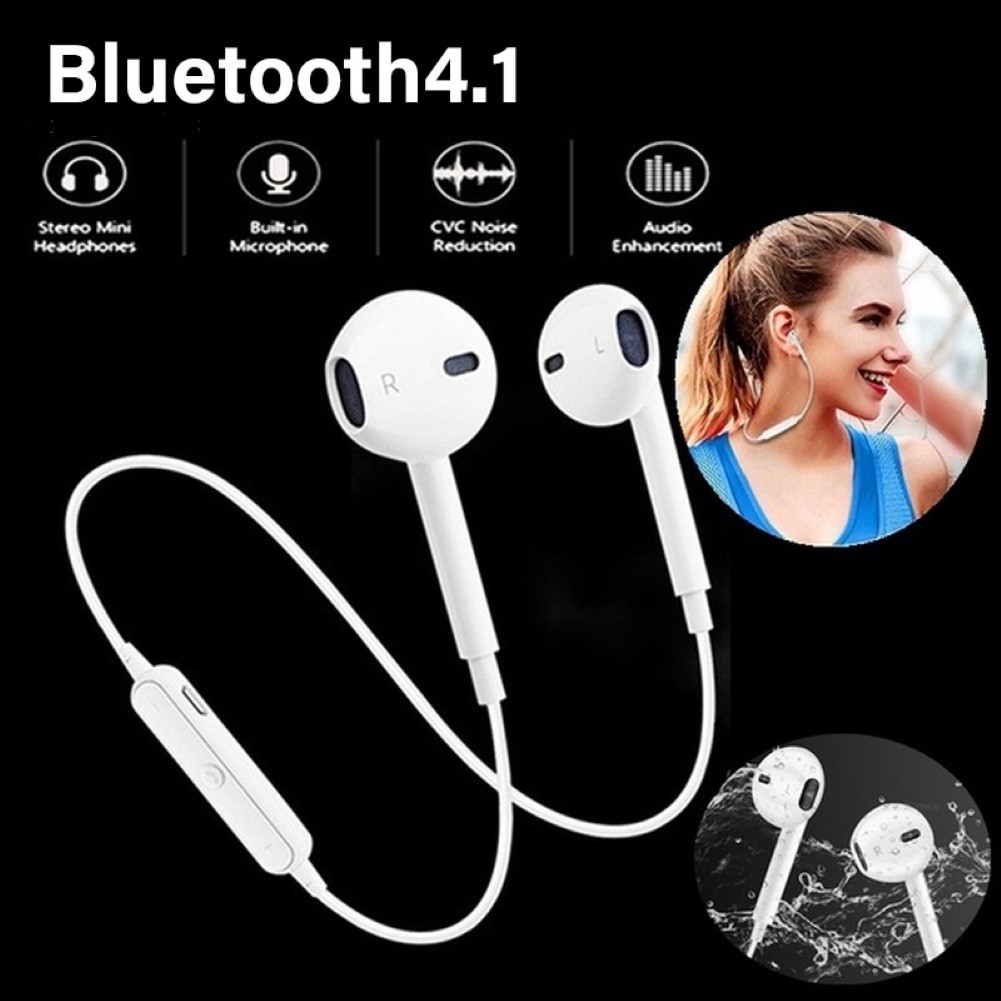 Bộ Tai Nghe Bluetooth Không Dây Đeo Cổ Kèm Mic