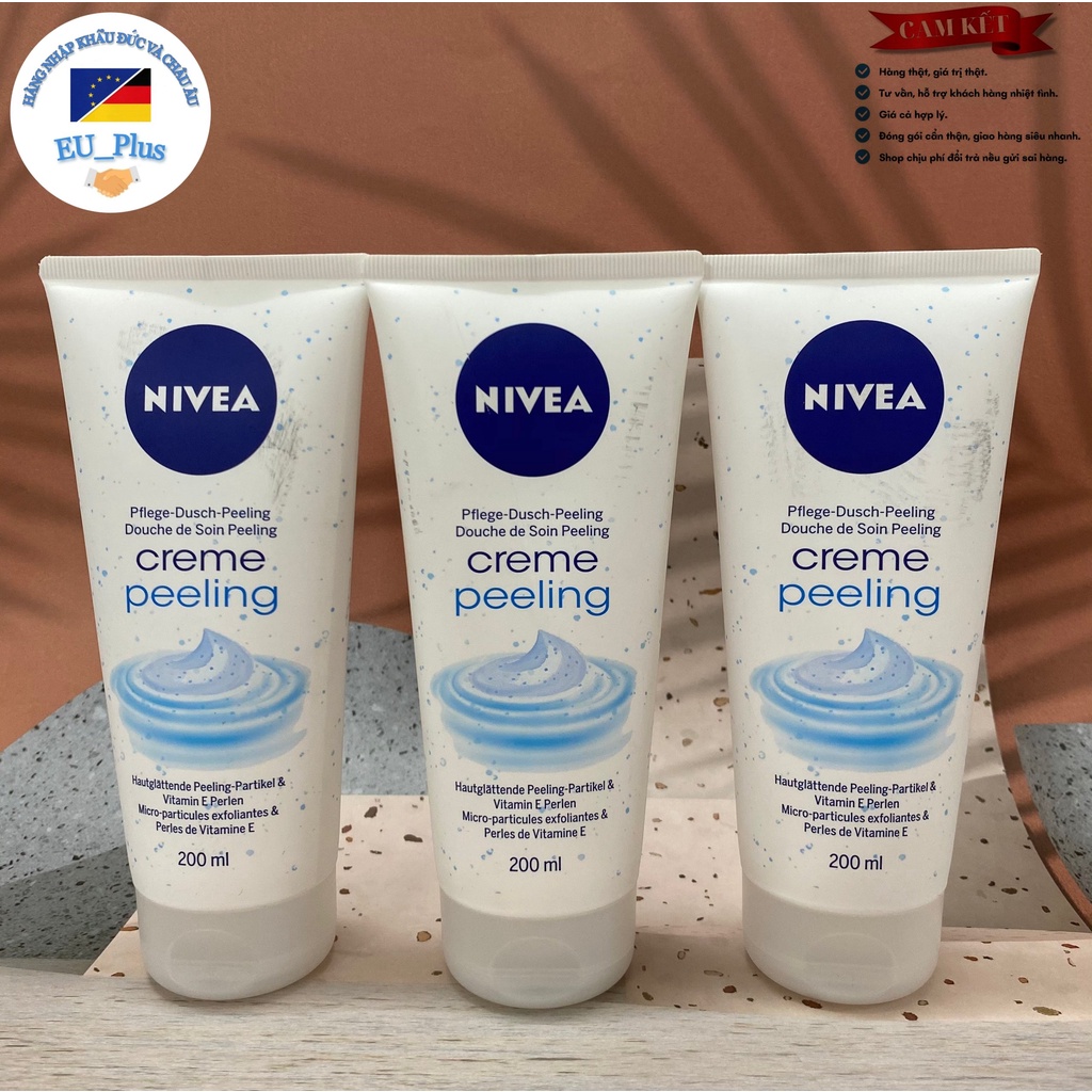 Tẩy da chết toàn thân Nivea Creme Peeling, Dush Peeling - Đức - 200ml