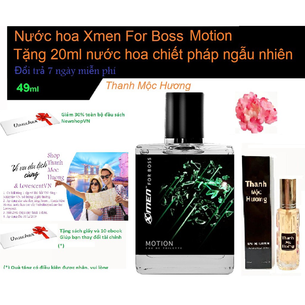 Nước hoa Xmen for Boss Intense/Motion/Luxury có hộp và chữ kí của nhà tạo hương tặng kèm 20ml nước hoa mini gốc Pháp