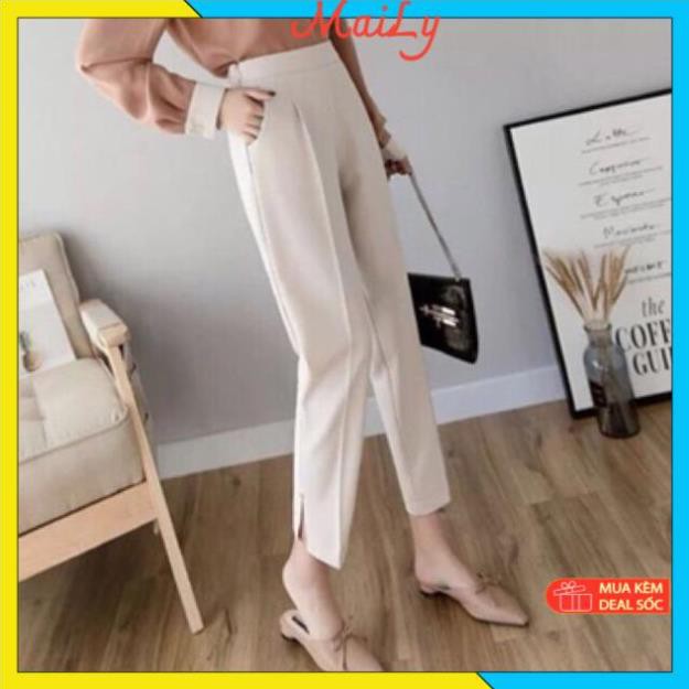 Quần baggy nữ cạp cao xẻ gấu siêu xinh [HÀNG THIẾT KẾ] chất vải tuyết mưa dày dặn - mới lạ phong cách | BigBuy360 - bigbuy360.vn