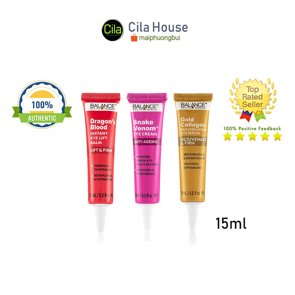 [CHÍNH HÃNG] Kem Mắt Balance Nọc Rắn, Máu Rồng, Gold Collagen - Cila House