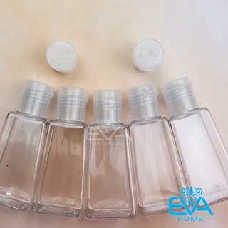 Set 5 Chai Chiết Mỹ Phẩm Nhựa Pet Nắp Bật 30 Ml Hình Thang