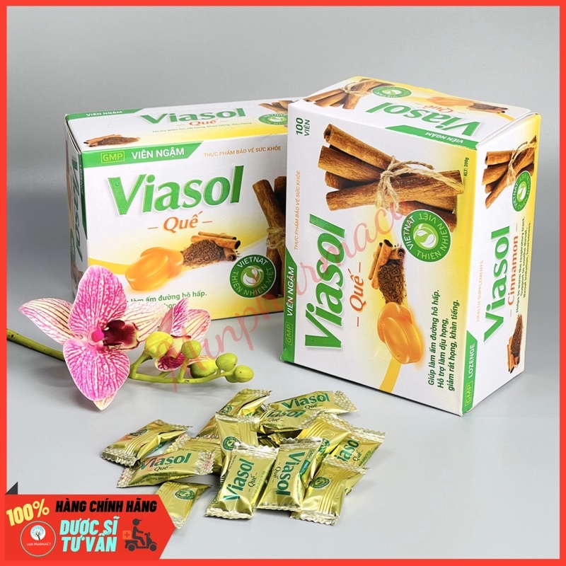 Kẹo Ngậm VIASOL QUẾ (hộp 100 viên) - Minpharmacy