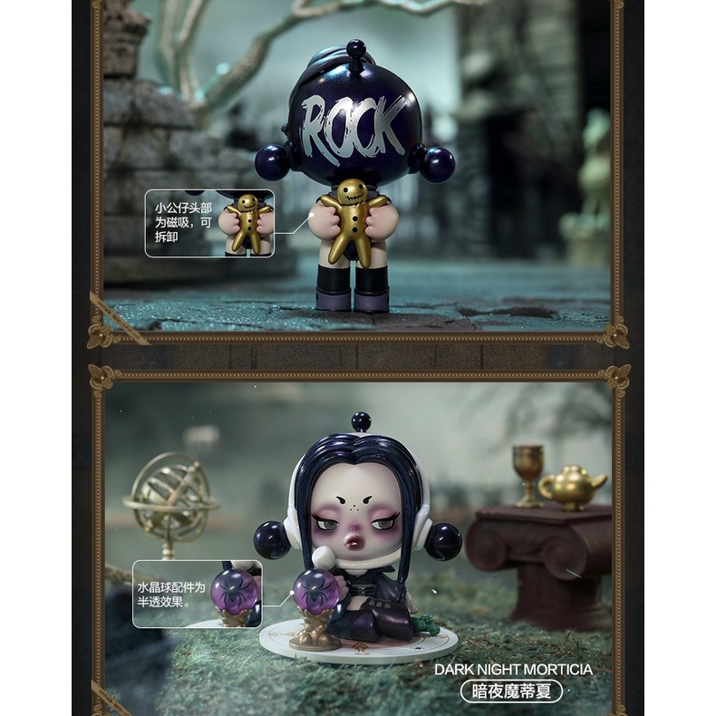 Mô Hình Búp Bê Popmart Dễ Thương Sưu Tầm Skullpanda x Addams Family Series Có Sẵn
