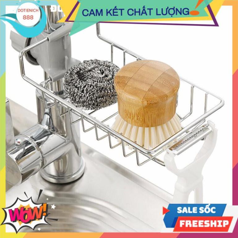 Giá inox treo vòi rửa bát đa năng khay kệ inox đựng đồ phòng tắm nhà bếp trang trí đẹp