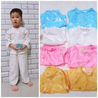 Bộ bà ba gấm Thái Tuân lá tre cho bé trai, bé gái siêu xinh 4 màu