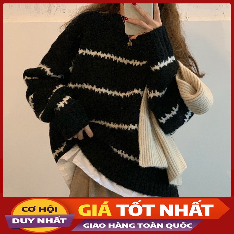 Áo Len Kẻ Ngang Form Đẹp Hàng Quảng Châu M5662-Violet
