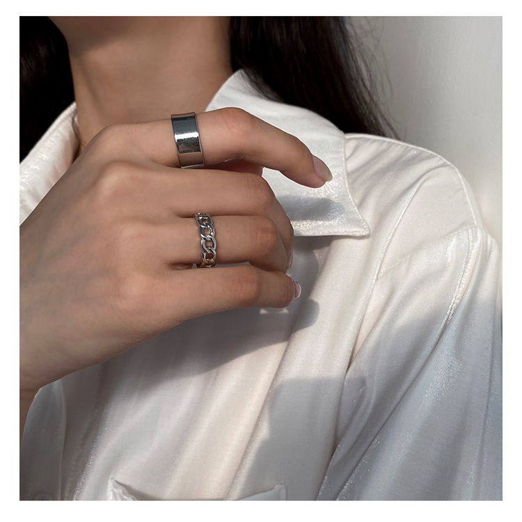 Bộ ba nhẫn đeo ngón tay thiết kế đơn giản hợp thời trang có thể điều chỉnh cho nữ