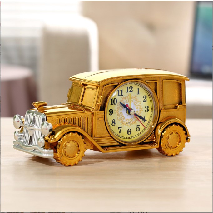 Đồng hồ để bàn hình ô tô phong cách cổ điển độc đáo, đồng hồ để bàn trang trí decor phòng ngủ, góc học tập sáng tạo