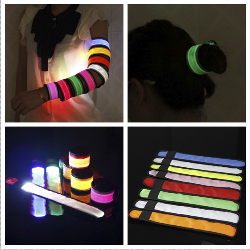 Băng Đeo Cánh Tay / Mắt Cá Chân Có Đèn led neon An Toàn Khi Chạy Bộ Ban Đêm