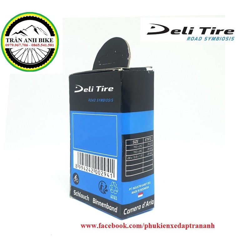 Cặp 2 cái ruột xe đạp Deli Tire 700x25-28c 60mm Van Pháp - Van Xe Đạp