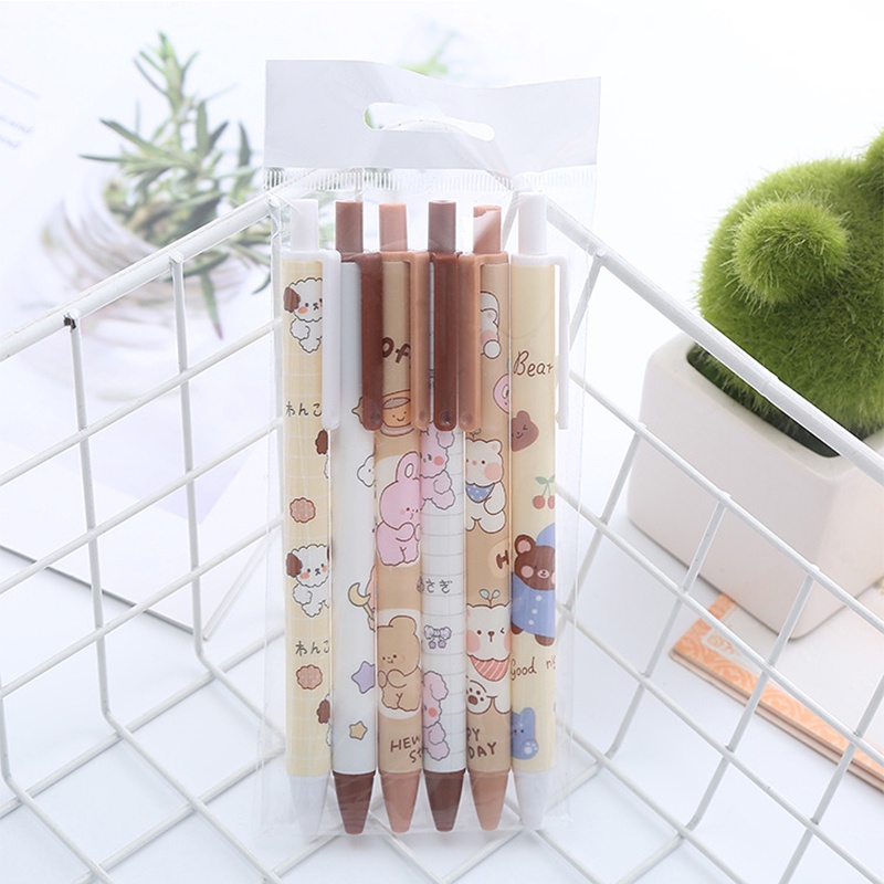 Set 6 Bút Mực Nước Ngòi 0.5mm Họa Tiết Hoạt Hình