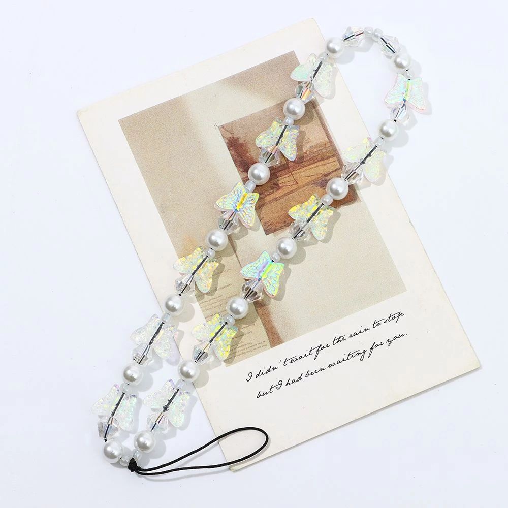 Dây đeo điện thoại đính hạt thủ công nhiều màu sắc chống thất lạc