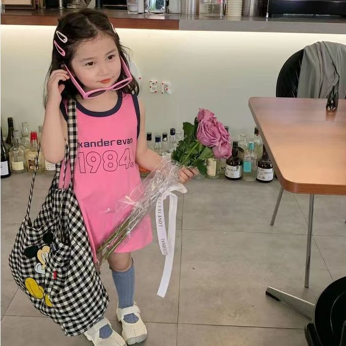 [Babycat] Hàng Có Sẵn Đầm Thun Thể Thao Không Tay Dáng Suông Mùa Hè Phong Cách Hàn Quốc Nhật Bản Mới Phù Hợp Với Bé Gái