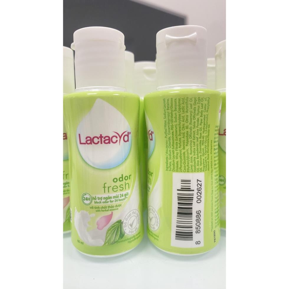 Dung Dịch Vệ Sinh Phụ Nữ Lactacyd Odor Fresh Trầu Không Chai 60ml