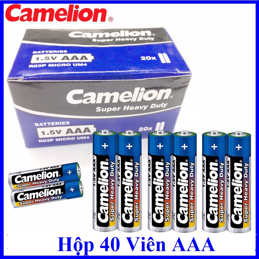 Hộp 40 viên pin tiểu AA / AAA 1.5V camelion