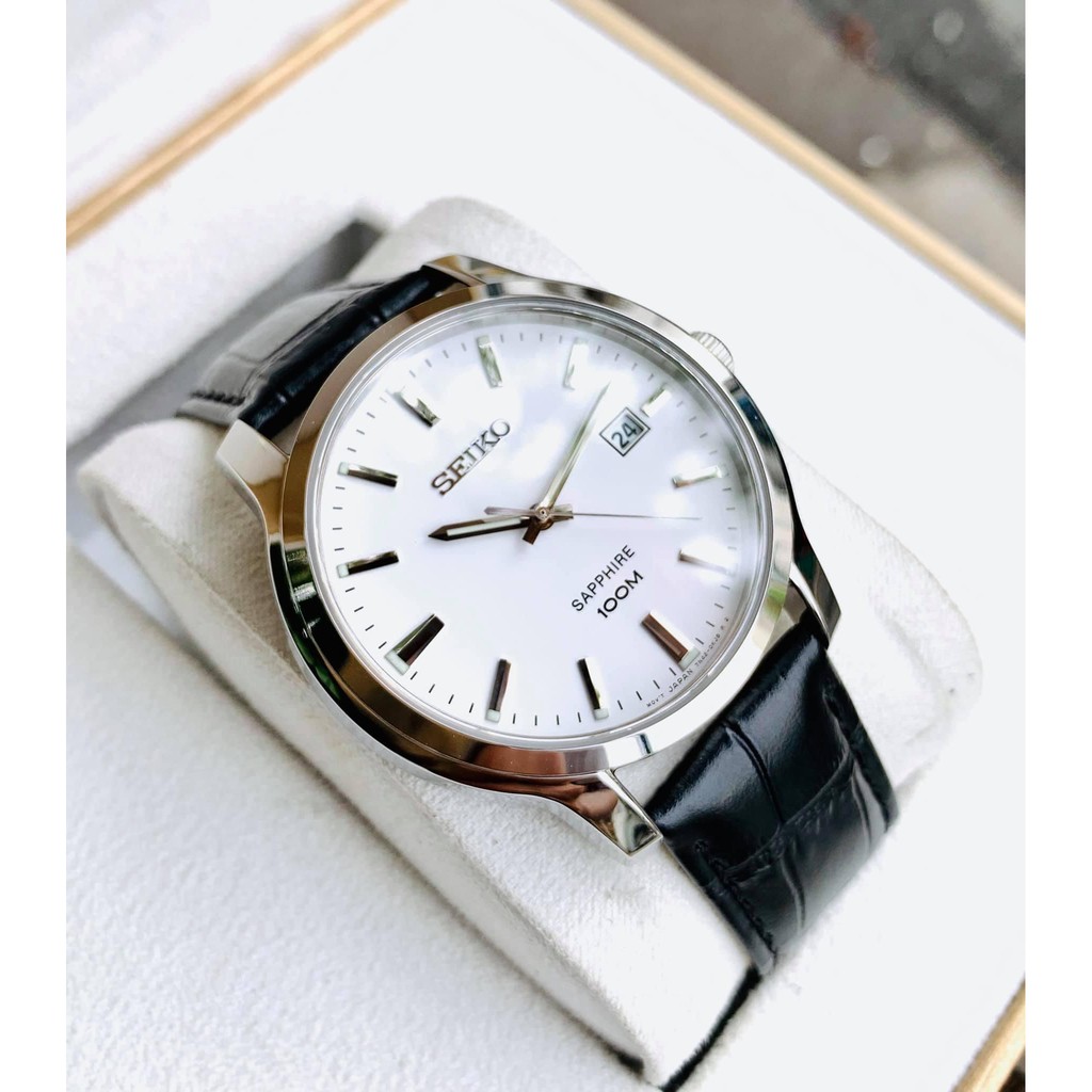 Đồng hồ nam Seiko SGEH43P1 - Máy Quartz Pin - Kính Sapphire - Dây da