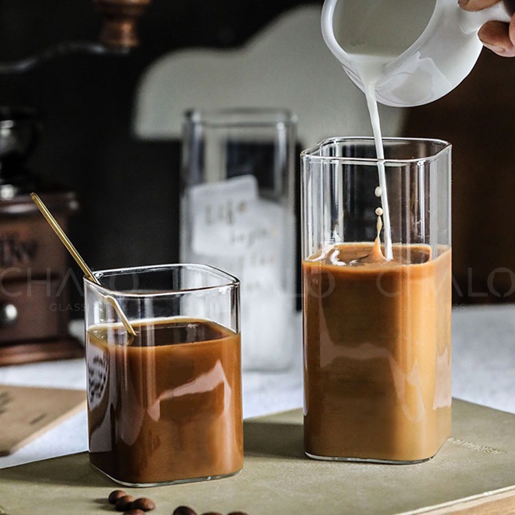 Ly thủy tinh vuông không đáy, siêu mỏng 270ml ~ 490ml  - ODR-C