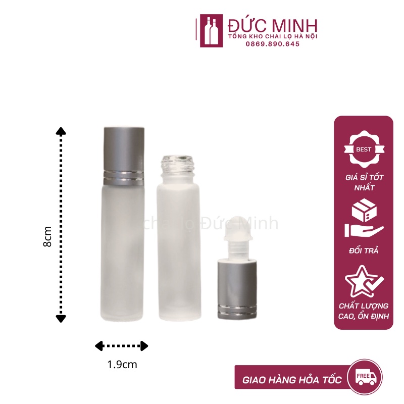 Vỏ chai bi lăn 10ml thủy tinh chiết mỹ phẩm, tinh dầu