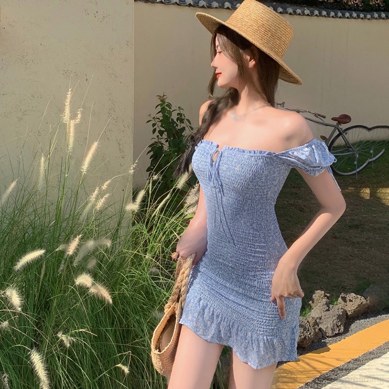 Đầm Tay Ngắn Dáng Ôm In Họa Tiết Thời Trang Quyến Rũ Cho Nữ