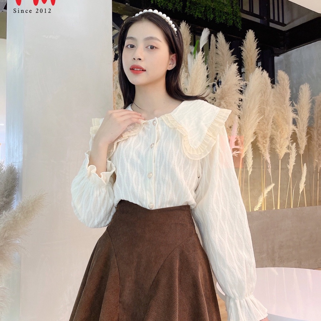 Áo kiểu nữ FM Style cổ bèo tay dài chất xịn thời trang thanh lịch nhẹ nhàng ulzzang 220225006