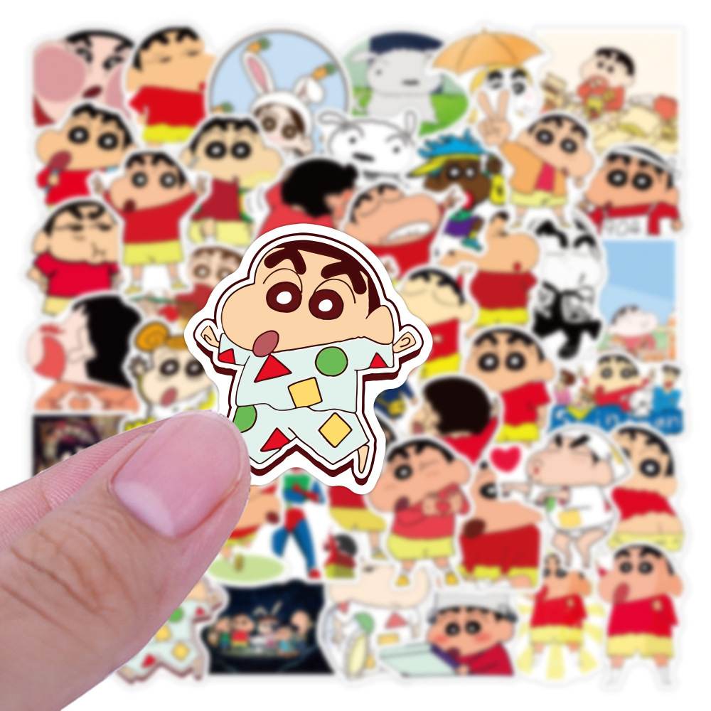 Y&P| Hình Dán Chống Nước Crayon Shin-chan Nhật Bản Anime Mũ Bảo Hiểm Máy Tính Xách Tay Hành Lý Dán Thiết Lập, 50 tờ