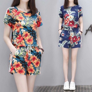 Set bộ thời trang big size short in hoa size 3XL 67-80kg ( mặc nhà siêu đẹp)