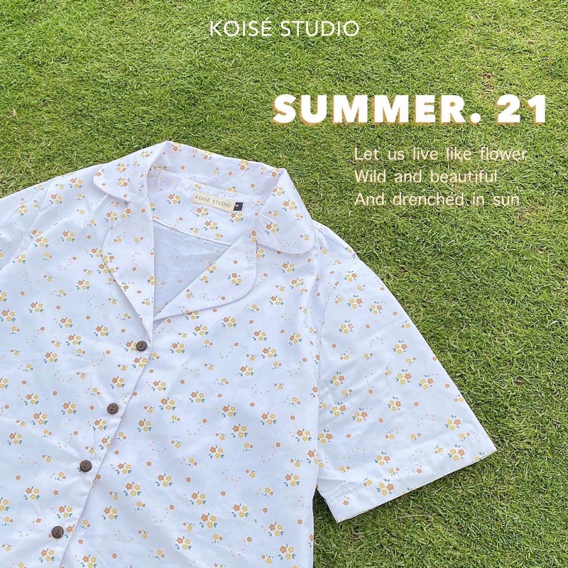 Áo sơ mi hoa nhí