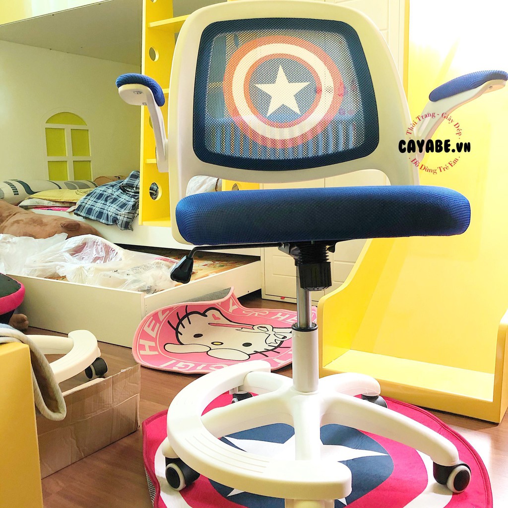 GHẾ HỌC SINH CHỐNG GÙ, CHỐNG CẬN ĐỘI TRƯỞNG MỸ CAPTAIN AMERICA CHO BÉ HAM HỌC