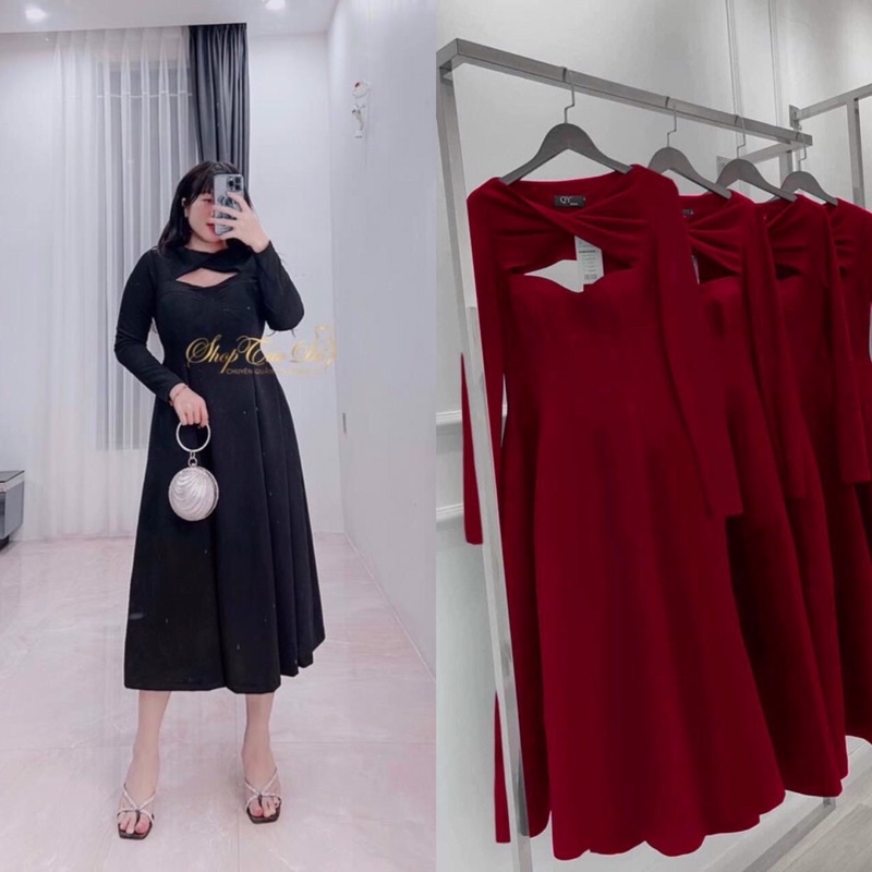 Đầm khoét ngực tôn dáng - form dài đi tiệc siêu sang chảnh - Shop Táo Đỏ Bigsize