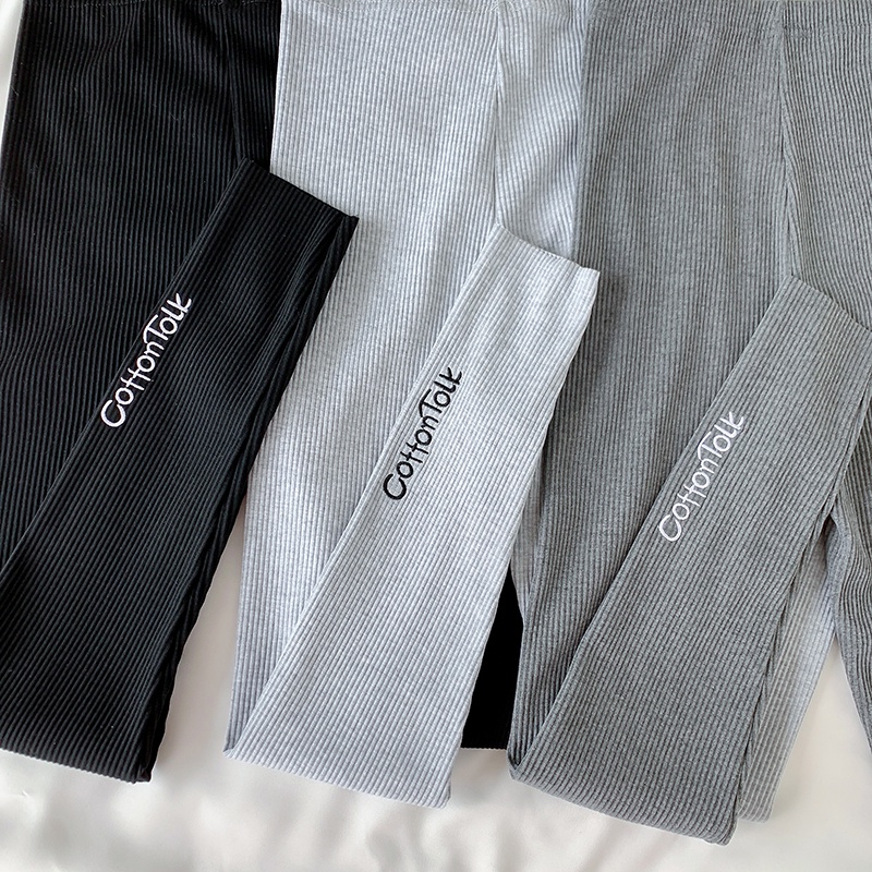 Quần Legging nữ BIGSIZE 45-100kg cạp cao dáng Ôm co giãn Thêu Chữ Chất Liệu Cotton mùa thu đông - quảng châu cao cấp | BigBuy360 - bigbuy360.vn