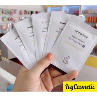 [Sample] Gói Mặt Nạ Đất Sét Trị Mụn Đầu Đen Innisfree Super Volcanic Pore Clay Mask 2X