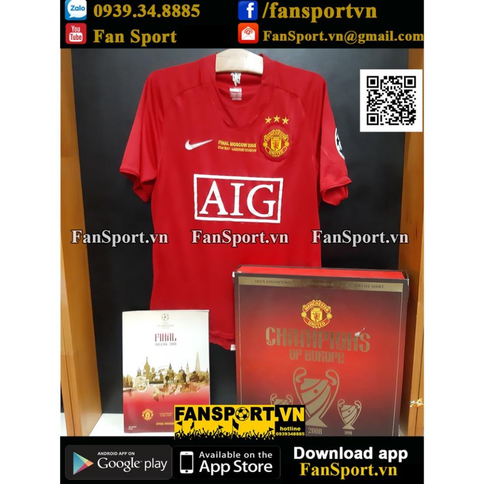 Hộp áo đấu kỉ niệm vô địch C1 2008 Manchester United Winner Champion League home shirt limited box bóng đá MU size S ! .