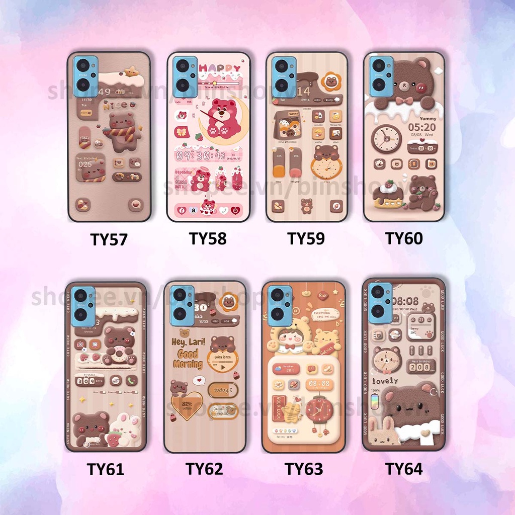 Ốp Realme 9i in 3D icon gấu nổi siêu xinh, siêu đáng yêu, cá tính phong cách