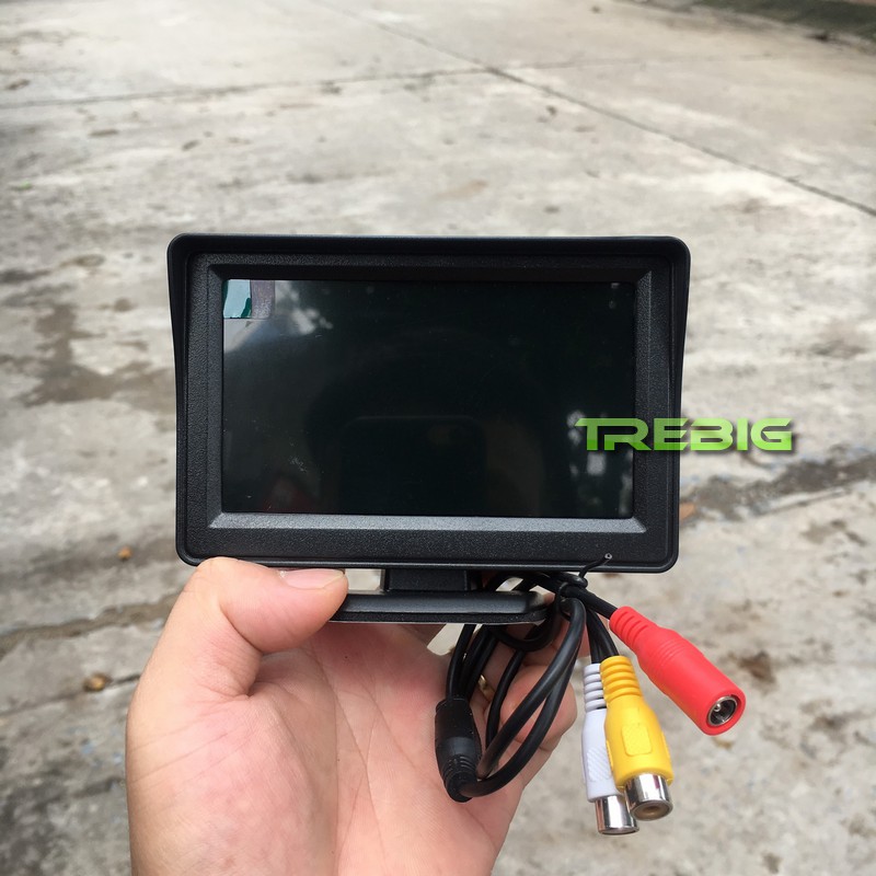 Màn hình ô tô LCD hiển thị video truyền tín hiệu từ camera lùi, đầu DVD, màn hình xe tải 4.3 inches dây AV 15m