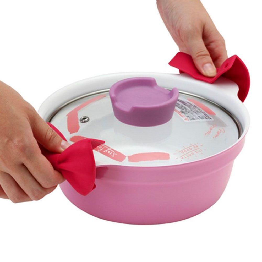 Set 2 Kẹp Nhấc Nồi Cách Nhiệt Chống Trượt Hình Nơ Giá Đỡ