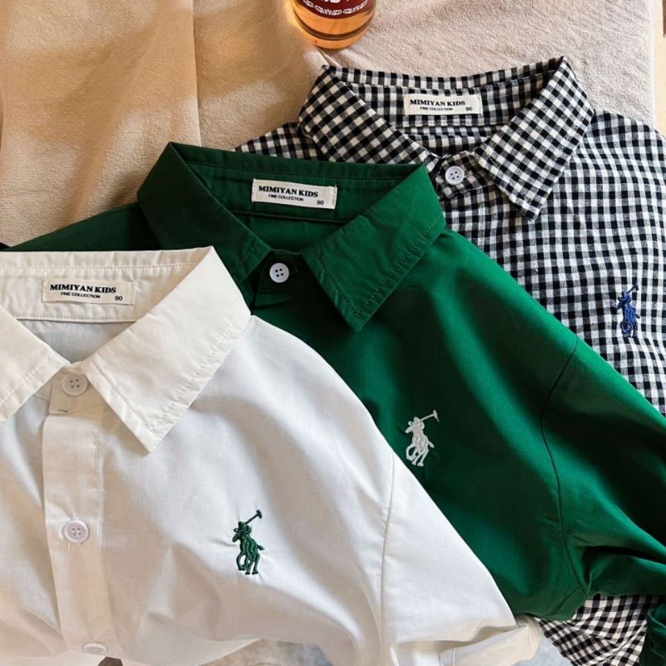 Hàng Mới Về Áo Sơ Mi Tay Dài Thời Trang Xuân Thu 2023 Dành Cho Bé Trai Gái