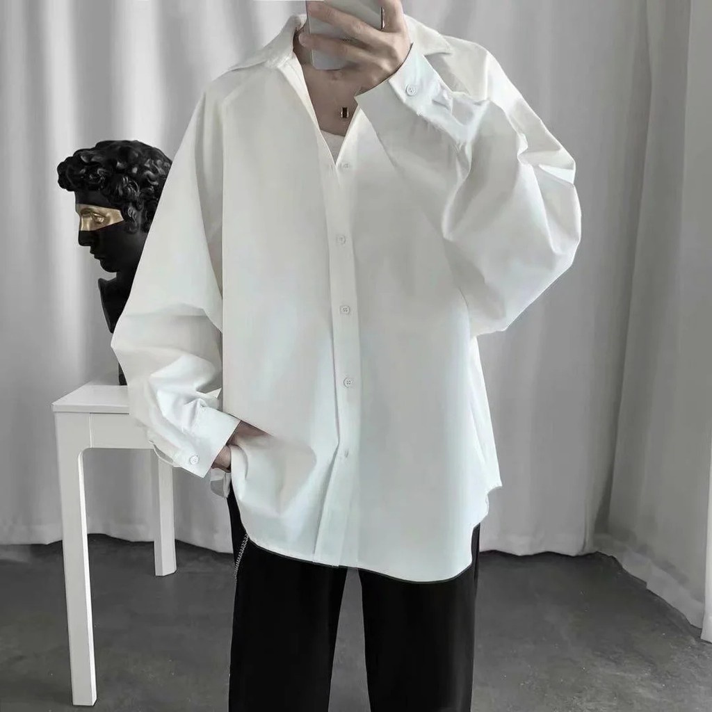 Áo sơ mi tay dài size M-3XL màu sắc giản dị thời trang cho nam