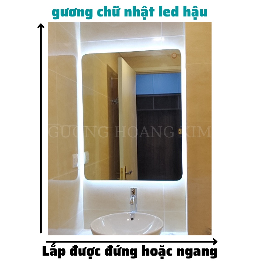 Gương cảm ứng treo tường, gương nhà tắm phòng tắm, gương đèn led giá rẻ 3 kích thước - guonghoangkim BTiêuChuẩn