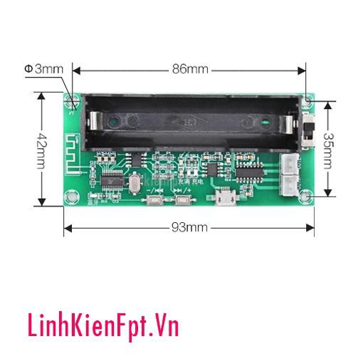 Mạch pm8403 bluetooth kèm đế pin 18650