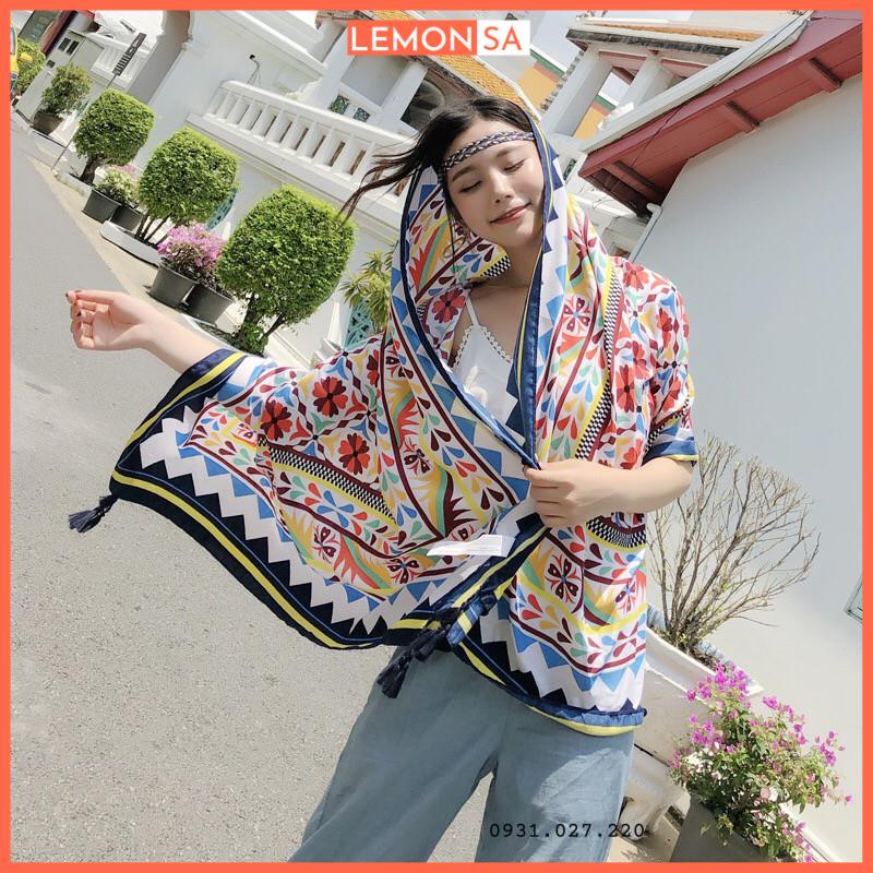 Khăn choàng boho đi biển họa tiết thổ cẩm nhiều màu - Mã VS039