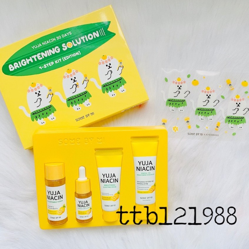 Bộ Kit Dưỡng Trắng Da Some By Mi Yuja Niacin 30Days Brightening Solution 4-Step Kit