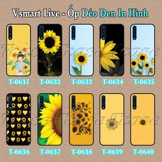 Ốp lưng Vsmart Live dẻo đen in hình Hoa Hướng Dương