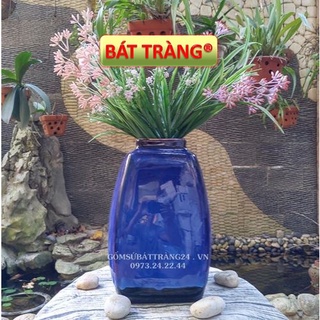 LỌ HOA GỐM SỨ MÀU XANH LAM CẮM HOA ĐẸP BÌNH HOA ĐỂ KỆ TỦ TIVI