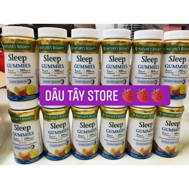 KẸO NGỦ TRÁI CÂY Sleep Gummies Nature's Bounty 60viên Date 06/2022