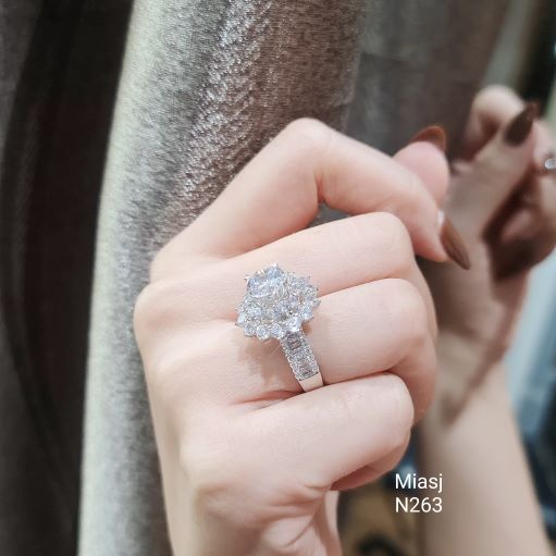Nhẫn bạc Ý S925 MiASJ N263 nữ nạm đá cao cấp, sang trọng